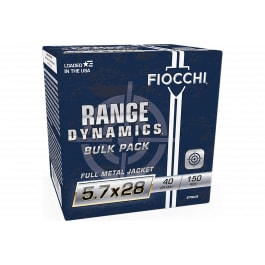 Fiocchi 57FMJ40 Range Dynamics 5.7x28mm 40 GRFull Metal Jacket  - 150rd Box