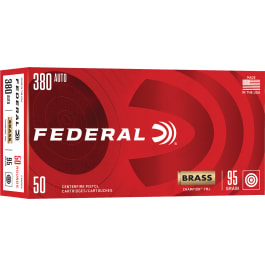Federal Champion .380 ACP 95gr FMJ 50 Rounds Brass Case C38095A