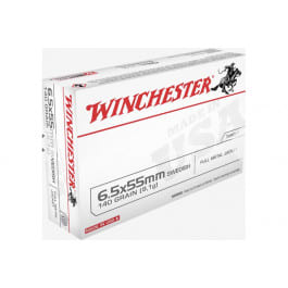 Winchester Winchester Ammo USA6555 USA Target 6.5x55 Swedish 140 GRFull Metal Jacket 20 Per Box