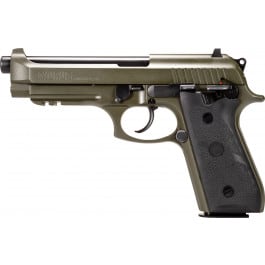 Taurus PT92 1-92015T-H Pistol 9mm 5" 17+1 DA/SA OD Green Cerakote Hogue Grip, Picatinny Rail.