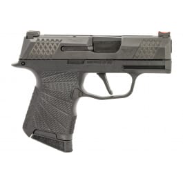 Wilson <em>Combat</em> SIGWCP3659BAT P365 Action Tuned 10+1 (2) 3.10", Black, X-Tac Pattern Serrated Slide, Polymer Frame, Sunburst Grips, Fiber <em>Optic</em> Sights, Grayguns Flat Face Trigger
