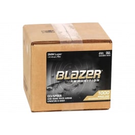 CCI CCI Blazer Brass 9mm Luger 115 Gr FMJ 1000 Rounds Brass