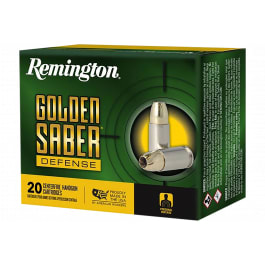 <em>Remington</em> Ammunition R21369 <em>Golden</em> <em>Saber</em> Defense 10mm Auto 180 GRBrass Jacket Hollow Point 20 Per Box/ 25 Case - 20rd Box