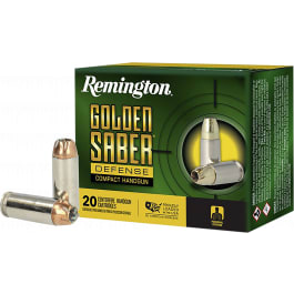 <em>Remington</em> Ammunition R21370 <em>Golden</em> <em>Saber</em> Defense 10mm Auto 180 GRBrass Jacket Hollow Point 20 Per Box/ 25 Case - 20rd Box