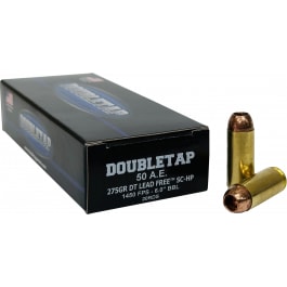 Doubletap Defense DoubleTap DT Lead Free .50 AE 275gr Solid Copper Hollow Point 20rd Brass Case