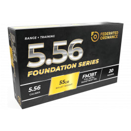 <em>Nemo</em> Arms 556M193NA-55-FO 5.56mm 55 GRFull Metal Jacket Boat Tail 20 Per Box/50 Case - 20rd Box