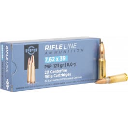 Prvi Partizan Rifle Line 7.62x39mm 123 gr Pointed Soft Point Brass Case 20 Rounds