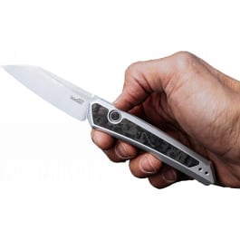 <em>Kershaw</em> <em>7</em>050 Launch 20 EDC 3" Automatic Reverse Tanto Plain Satin CPM MagnaCut Steel Blade, Black/Gray Aluminum/Carbon Fiber Handle