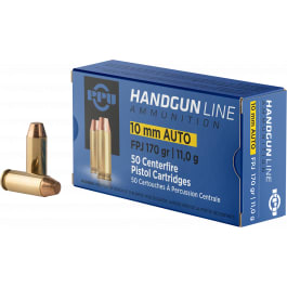 PPU PPH10F Handgun 10mm Automatic 170 GR Flat Point Jacketed - 50rd Box
