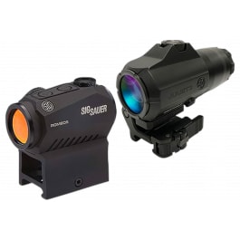 Sig Sauer Electro-Optics SORJ5X201 Romeo5XDR and Juliet5 Micro Combo Kit Black 1x/5x 20 mm x 24 mm 2 MOA Red Dot/65 MOA Circle Multi Reticle