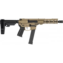 CMMG 10A570FCT Banshee MK10 30+1 8" Black Nitride Medium Taper Threaded Barrel, EML 7" M-LOK Handguards, Coyote Tan Cerakote Aluminum Picatinny Rail Receiver, CMMG Zeroed Grips