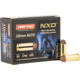 Norma Ammunition 611340020 <em>Self</em> <em>Defense</em> NXD 10mmAuto 93 GR 20 Per Box/10 Case - 20rd Box