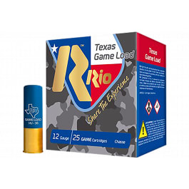 Rio Ammunition TGHV368TX <em>Texas</em> Game Load High Velocity 12GA 2.75" 1 1/4oz #8 Shot 25 Per Box 