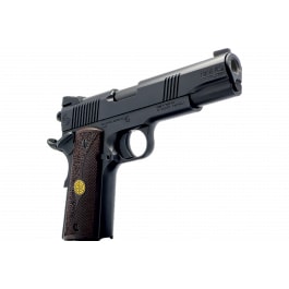 Dickinson 1911 Adam DCKSN45BB Pistol 45 ACP 5" Barrel 8+1 SAO Black Steel Frame Wood Grip Serrated Slide