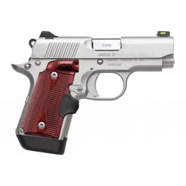 Kimber Mfg.,inc 3700482 Micro 9 Stainless 9mm 7+1 3.15" Satin Silver Slide Rosewood Grip