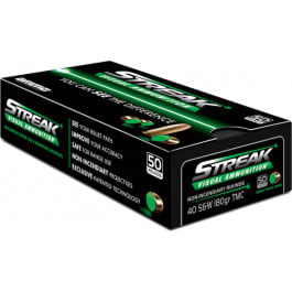 Ammo Inc Ammo 40180TMCSTRKGRN50 Streak Visual (GREEN) 40 S&W 180 GR Total Metal Case 50 Per Box