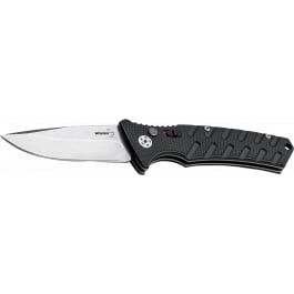 <em>Boker</em> 01BO457 <em>Plus</em> <em>Strike</em> Auto Pocket 3.35" Drop Point Plain Black D2 Steel Blade Aluminum Handle