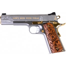 Cnc Firearms CNCTEX1911 1911 <em>Texan</em> 7+1 5" Stainless Texas Mesquite Grip