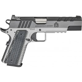 Springfield Armory PX9219L 1911 Emissary 5" 9+1 Stainless Steel Frame Blued <em>Carbon</em> Steel with Tri-Top Cut Slide Black VZ Thin-Line G10 Grip <em>Fiber</em> Optic Front Sight Includes 2 Mags