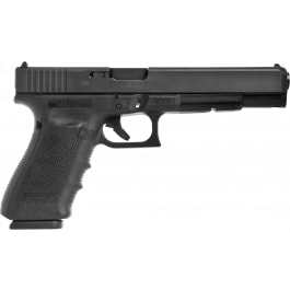 <em>Glock</em> UG4030101MOS G40 Gen 4 Competition MOS 10+1 6.02" Steel Barrel, Matte Black MOS <em>Cut</em>/Serrated Steel Slide, Black Polymer Frame w/Picatinny Rail, Black Interchangeable Backstrap Grip