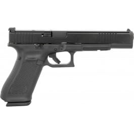 <em>Glock</em> PA163S101MOS G17L Gen 5 MOS Full Size Frame 10+1 6.02" Black Long Barrel, Black Cerakote MOS <em>Cut</em>/Serrated Steel Slide, Black Polymer Frame w/Picatinny Rail, Black Textured Grip