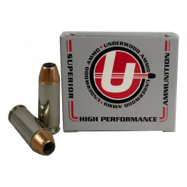 Underwood Ammo Underwood Ammo Sporting 10mm Auto 135gr Jacketed Hollow Point Nickel Plated Brass Case 20 Rounds