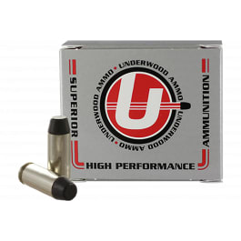 Underwood Ammo 10mm Auto 220gr Black Cherry Coated Hard Cast Flat Nose Nickel-Plated Brass 20rd