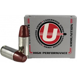 Underwood Ammo 719 9mm+P 147 GR Hard Cast Flat Nose 20 Per Box