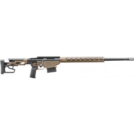 Ruger 18105 Precision 10+1 26" Black Threaded Barrel, Smoked Bronze Cerakote Picatinny Rail Stainless Steel Receiver, M-LOK Handguard, Adj Folding, Black Magpul K2-XL Grip