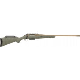 Ruger 46935 American Predator Gen II Full Size 3.1"\s22" Burnt Bronze Cerakote Threaded Barrel, Picatinny Rail Steel Receiver, Green Splatter Adjustable Synthetic Stock