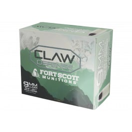 Fort Scott Munitions Claw Defense 9mm 115gr Solid Copper Spun VFN 20 Rounds Nickel-Plated Case