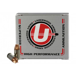 Underwood Xtreme Defender 380 ACP +P 68gr Solid Copper Fluted Nickel-Plated Brass Case 20 Rounds.
