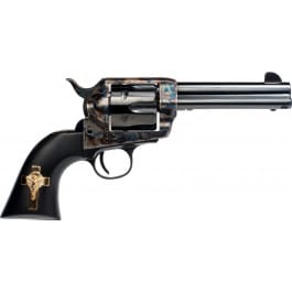 Cimarron Holy Smoker Revolver 357 Magnum 4.75" 6rd Single Action Black Grip with Silver Cross Inlay