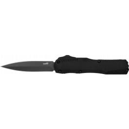 Kershaw 9000DE Livewire Automatic 3.45" OTF Spear Point Plain Black PVD CPM MagnaCut Steel Blade, Black Anodized Aluminum Handle