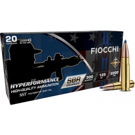 Fiocchi Ammunition Fiocchi 300BKSBA Hyperformance 300Blackout 125 GR Super Shock Tip 20 Per Box