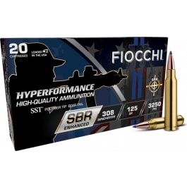 Fiocchi Ammunition Fiocchi 308SBRA Hyperformance 308Win 125 GR Super Shock Tip 20 Per Box