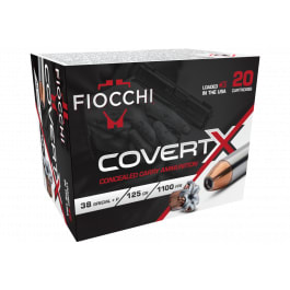 Fiocchi Ammunition Fiocchi 38CCWA CovertX 38Special +P 125 GR Jacketed Hollow Point 20 Per Box