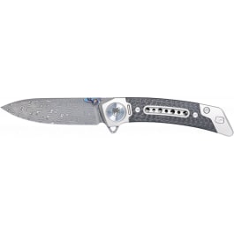 CobraTec <em>Knives</em> CTEMPDAMDNS Emperor 3" <em>Folding</em> Drop Point Plain Damascus VG-10 SS Blade, 4.25" Carbon Fiber/SS Titanium Handle