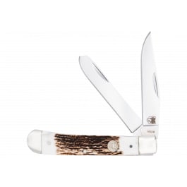CobraTec <em>Knives</em> CTTDTRPSTAG Trapper <em>Folding</em> 2.88" Clip Point, 2.94" Spey Plain Polished VG-10 SS Blades, 4.44" Stag Bone Scales/SS Handle