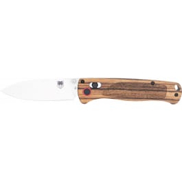 CobraTec <em>Knives</em> CTZWDBLDNS Bar Lock 3" <em>Folding</em> Plain Satin D2 Steel Blade, 4.25" Zebrawood Handle