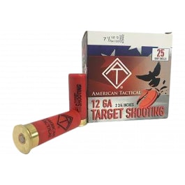 ATI American Tactical Target Load 12 Gauge 2.75" 1 oz #7.5 Lead Shot 25 Rounds Plastic Case