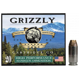 Grizzly Grizzly Ammo 40 S&W 180gr Jacketed Hollow Point Brass Case 20 Rounds GC4SW4 815152011169