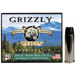 Grizzly Grizzly Ammo Bear Load .44 Rem Mag 260gr Wide Flat Nose Gas Check Brass Case 20 Rounds GC44M9