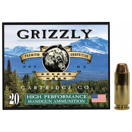 Grizzly Ammo 10mm Auto 200gr Full Metal Jacket Flat Point Brass Case 20 Rounds (GC10CM2)