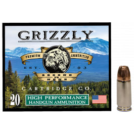 Grizzly Grizzly Ammo 9mm 115gr Jacketed Hollow Point 20rd Brass Case GC9MM1