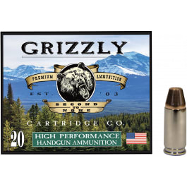 Grizzly Grizzly Ammo Bear Load 9mm+P 124gr Full Metal Jacket Flat Point Brass Case 20 Rounds.