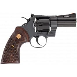 Colt PYTHONBP3WTS Python #6 Shot 3" Blued Carbon Steel Vent Rib Barrel, Cylinder & Frame, Wood Grip, Exposed Hammer Revolver