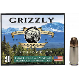 Grizzly Grizzly Cartridge 9mm +P 124gr Jacketed Hollow Point 20 Rounds