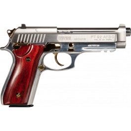 Taurus 1-920159GLD-HW1 92 Full Size Frame 17+1 5" Matte Stainless Steel Barrel, Serrated Stainless Steel Slide, Natural Anodized Aluminum Frame w/Beavertail & Picatinny Rail, Rosewood Grip