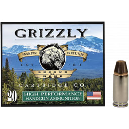 Grizzly Ammo GC9+P+CM8 9mm+P 147gr Full Metal Jacket Flat Point 20rd Box Brass Case